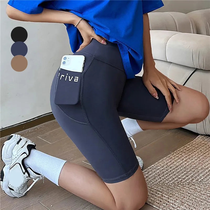 Women Yoga Sports Shorts High Waist Fitness Shorts Casual Streetwear Short Trousers Female Tight Shorts For Ladies Workout Pants - 3KDyn