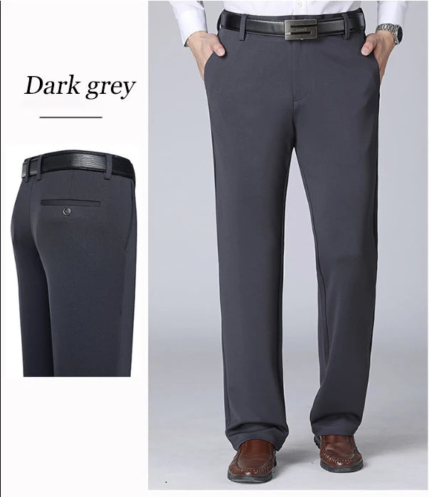Men's Business Casual Pants – Lightweight, Slim Fit, Classic Straight Trousers - 3KDyn
