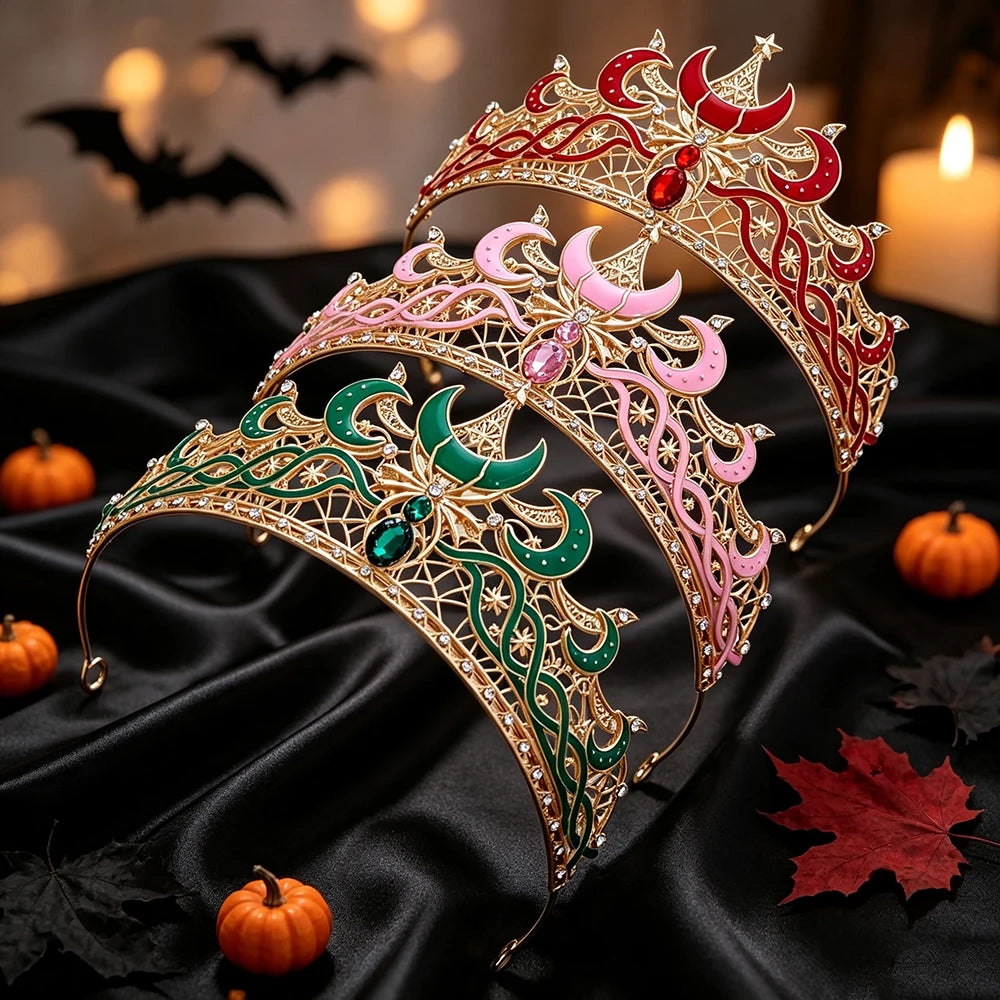Gothic moon and star witch tiara – product detail 6