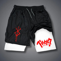 2 in 1 Compression Shorts for Men Gym Workout Running Shorts with Phone Pockets Athletic Quick Dry Activewear - 3KDyn