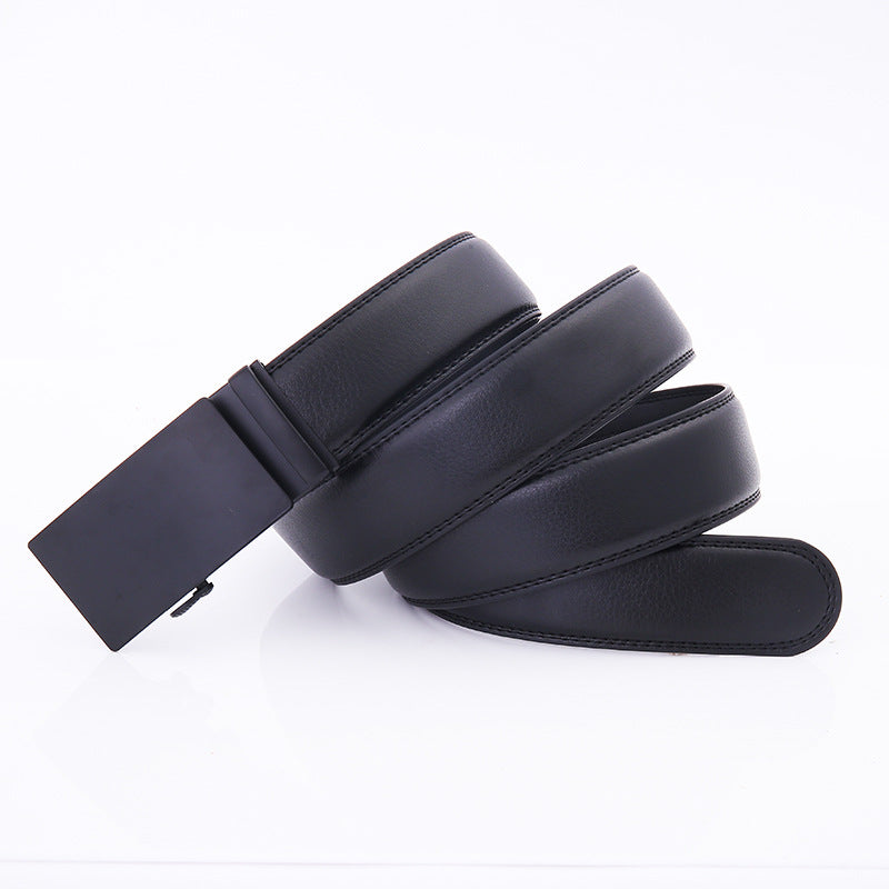 Men's Automatic Buckle Cowhide Leather Belt – product image 2
