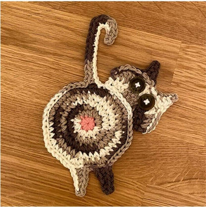 Cat Knitted Coaster for Dining