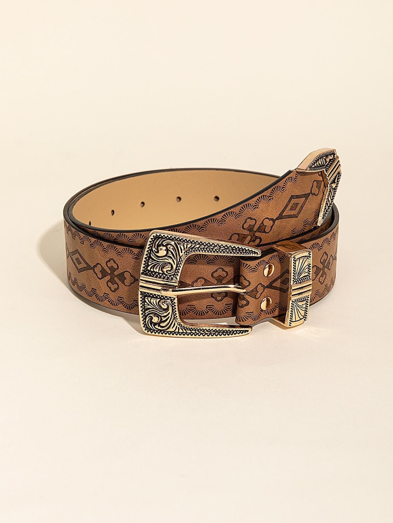 Women's Western Embossed PU Leather Belt – product image 4