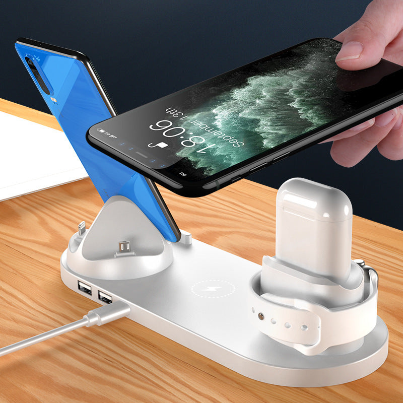 Wireless Charger For IPhone Fast Charger For Phone Fast Charging Pad For Phone Watch 6 In 1 Charging Dock Station - 3KDyn