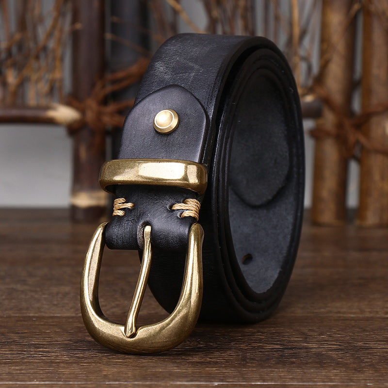 Men's Vintage Distressed Cowhide Leather Belt – product image 3