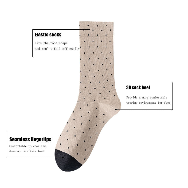 polka dot crew socks in assorted colors