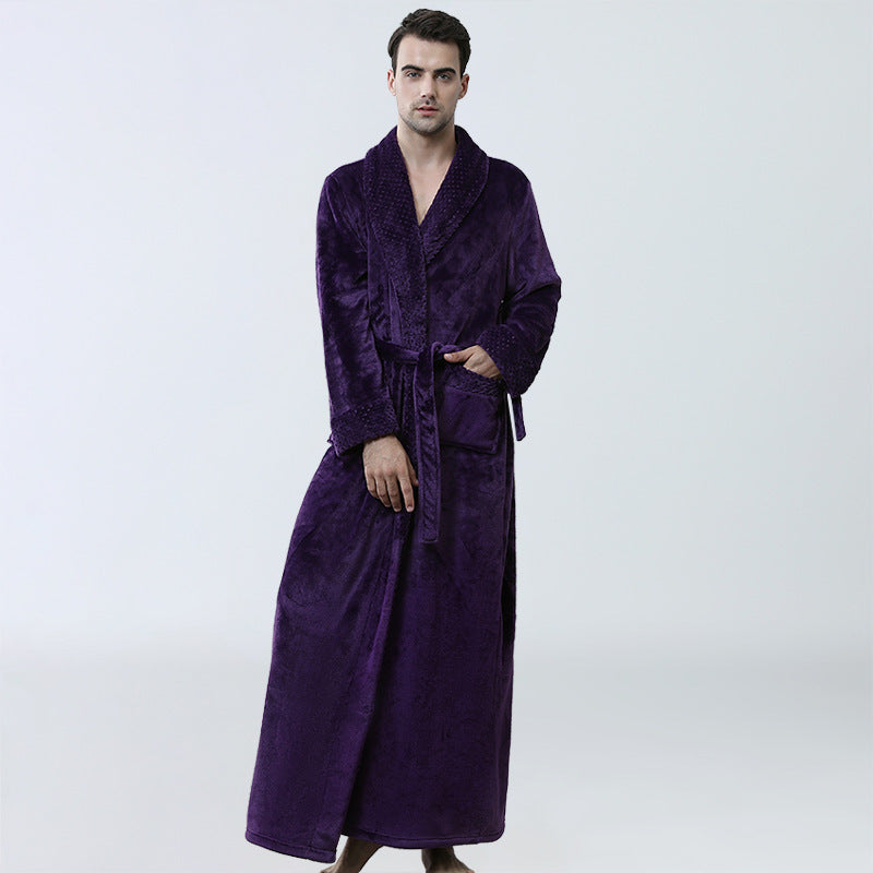Men’s Thick Winter Fleece Robe – Soft, Warm & Unisex - 3KDyn