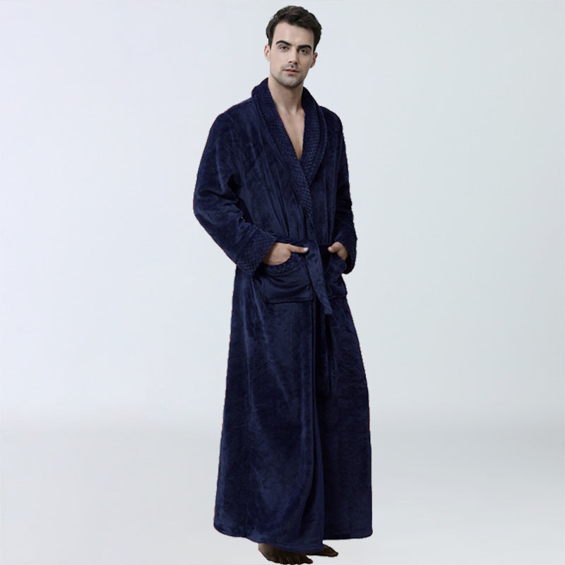 Men’s Thick Winter Fleece Robe – Soft, Warm & Unisex - 3KDyn