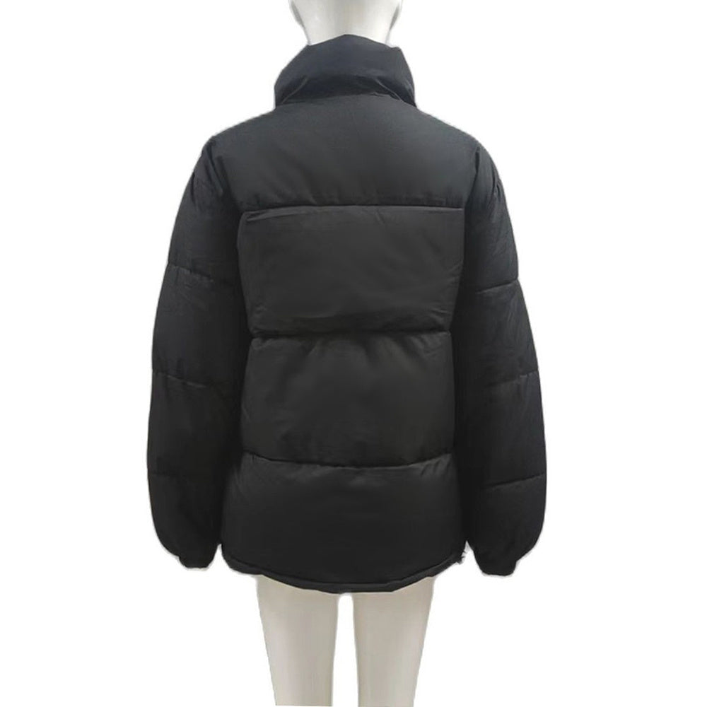 Women's Windproof Winter Puffer Jacket – Warm Thick Cotton Coat with High Collar - 3KDyn