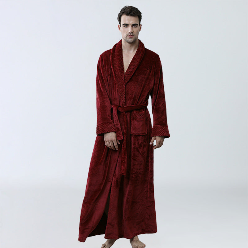 Men’s Thick Winter Fleece Robe – Soft, Warm & Unisex - 3KDyn