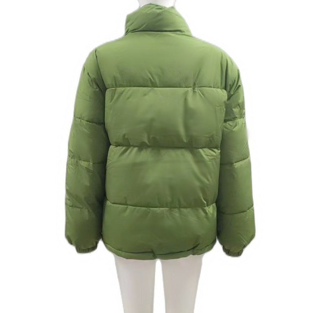 Women's Windproof Winter Puffer Jacket – Warm Thick Cotton Coat with High Collar - 3KDyn